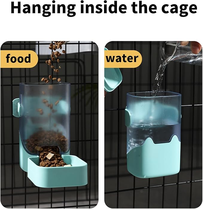 PODOO 24oz No Drip Bunny Water Feeder, Rabbit Water Dispenser, Hanging Automatic Pet Water Dispenser, Hanging Outside or Inside The Cage for Ferret Guinea Pig Rat Cat Puppy (Water)