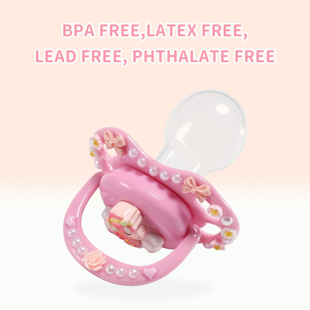 CutiePlusU Large Size Pacifier DIY Handmade Big Shield- White