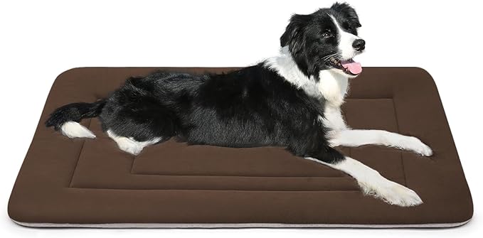 JoicyCo Dog Crate Bed Pad Mat, 36 in Non Slip Bottom Washable Kennel Pad for Medium & Large Dogs, Dark Brown
