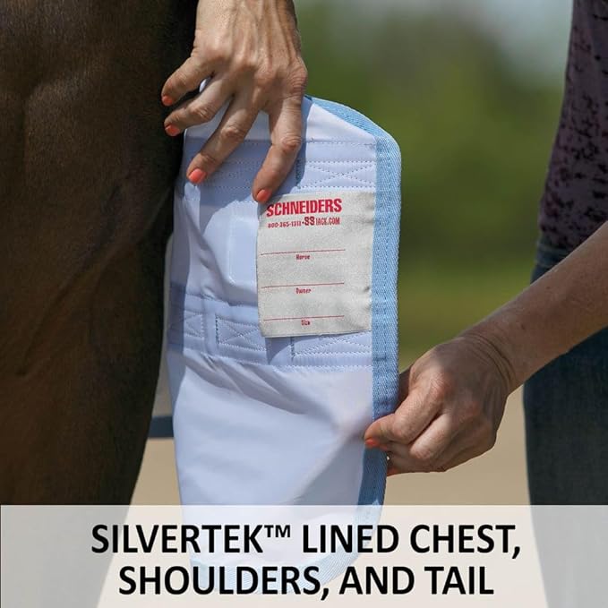 Schneiders Mosquito Mesh II Adjusta-Fit Horse Fly Sheets | Insect & UV Protection for Horses | Durable 350D Mesh | Reflective Safety Stripes
