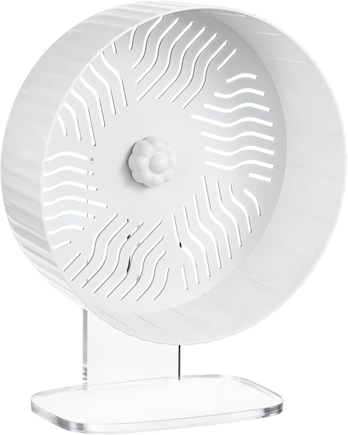 Silent Hamster Wheel, Hamster Exercise Wheel with Adjustable Acrylic Stand, Hamster Exercise Wheel for Gerbil, Syrian & Dwarf, Chinchilla and More Small Animal Hamster Running Wheels (9.5 in)