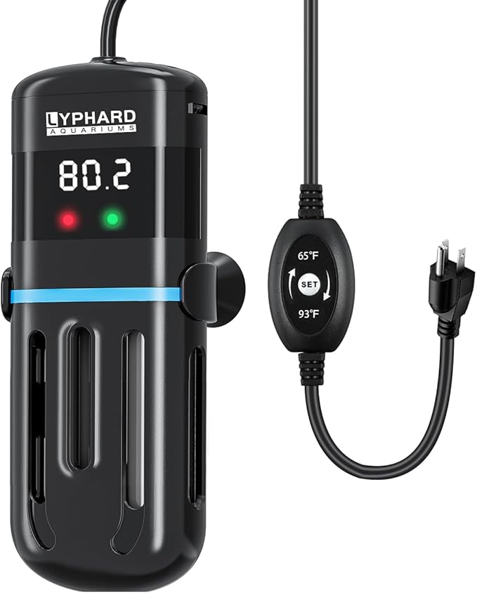 Electronic Aquarium Heater, 100W Small Fish Tank Heater, Adjustable Submersible Heater PID Temperature Control with LED Digital, Water Dry Automatic Shut Off for Fresh Seawater