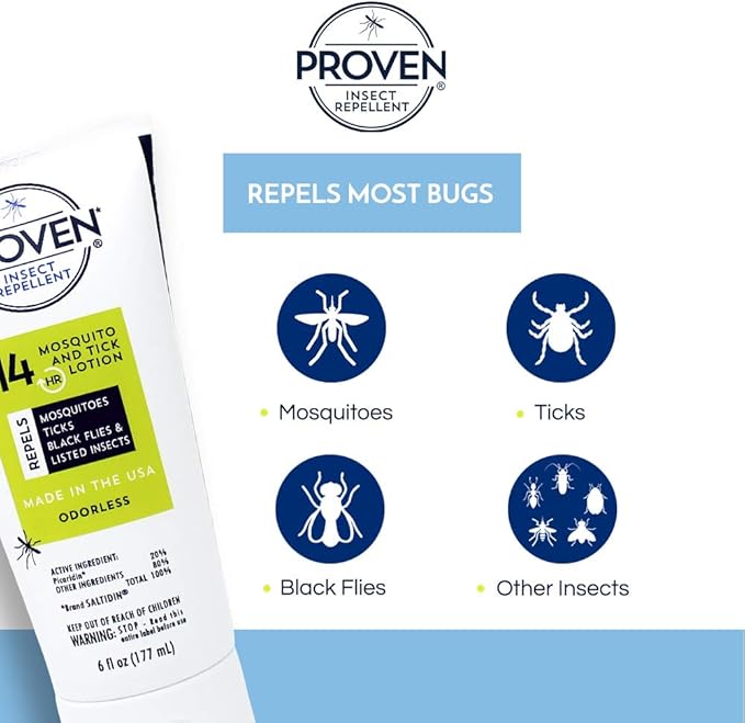 Proven Insect Repellent Lotion – Protects Against Mosquitoes, Ticks and Flies - 6 oz, Odorless 3-Pack3
