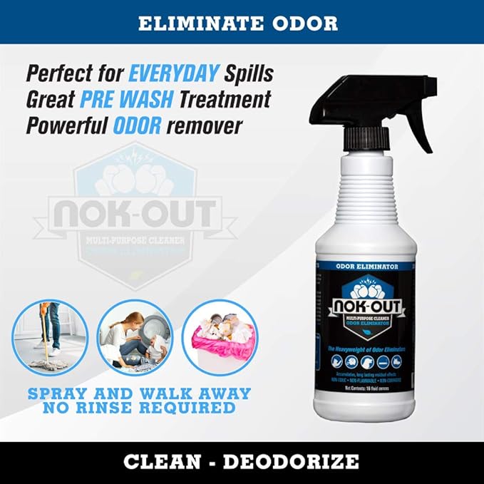 NOK OUT Odor Remover, Pet Deodorizer and Cleaning Spray, Made in the USA, 32 Fluid Ounce Spray