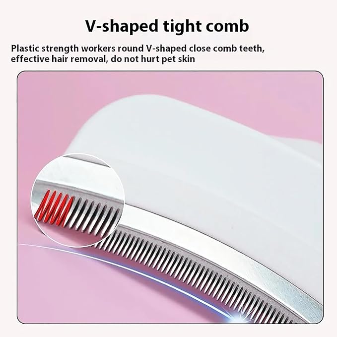 V-Tooth Deshedding Comb, Doggo Comfy Pet Comb Pro, Dog & Cat Grooming Brush for Shedding, Tight V-Shaped Teeth Deshedding Tool (Blue S)