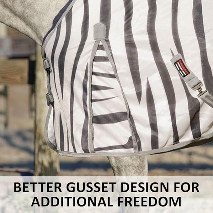 Schneiders Soft Interlock Mesh II Zebra Horse Fly Sheets | Striking Zebra Pattern for Fly Deterrence & Superior UV Protection
