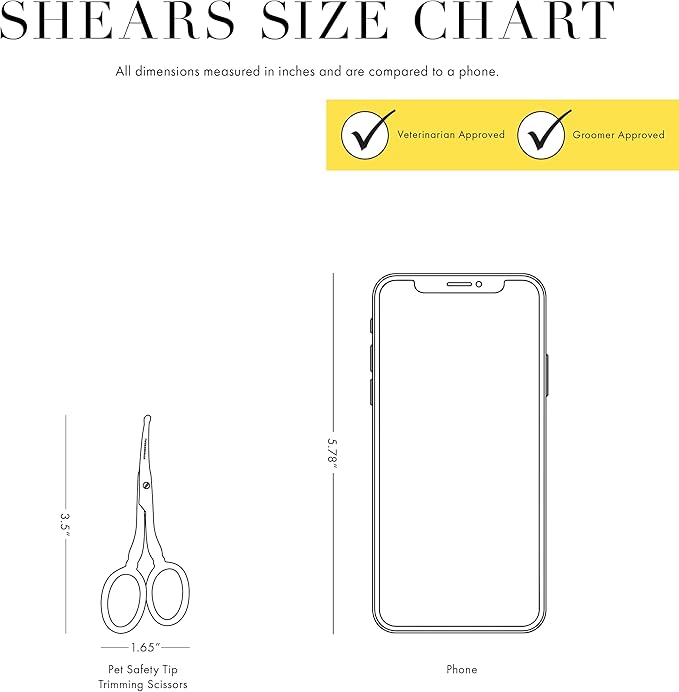 Tweezerman Pet Grooming Scissors, Stainless Steel Rounded Tip Trimming Shears for Dogs and Cats