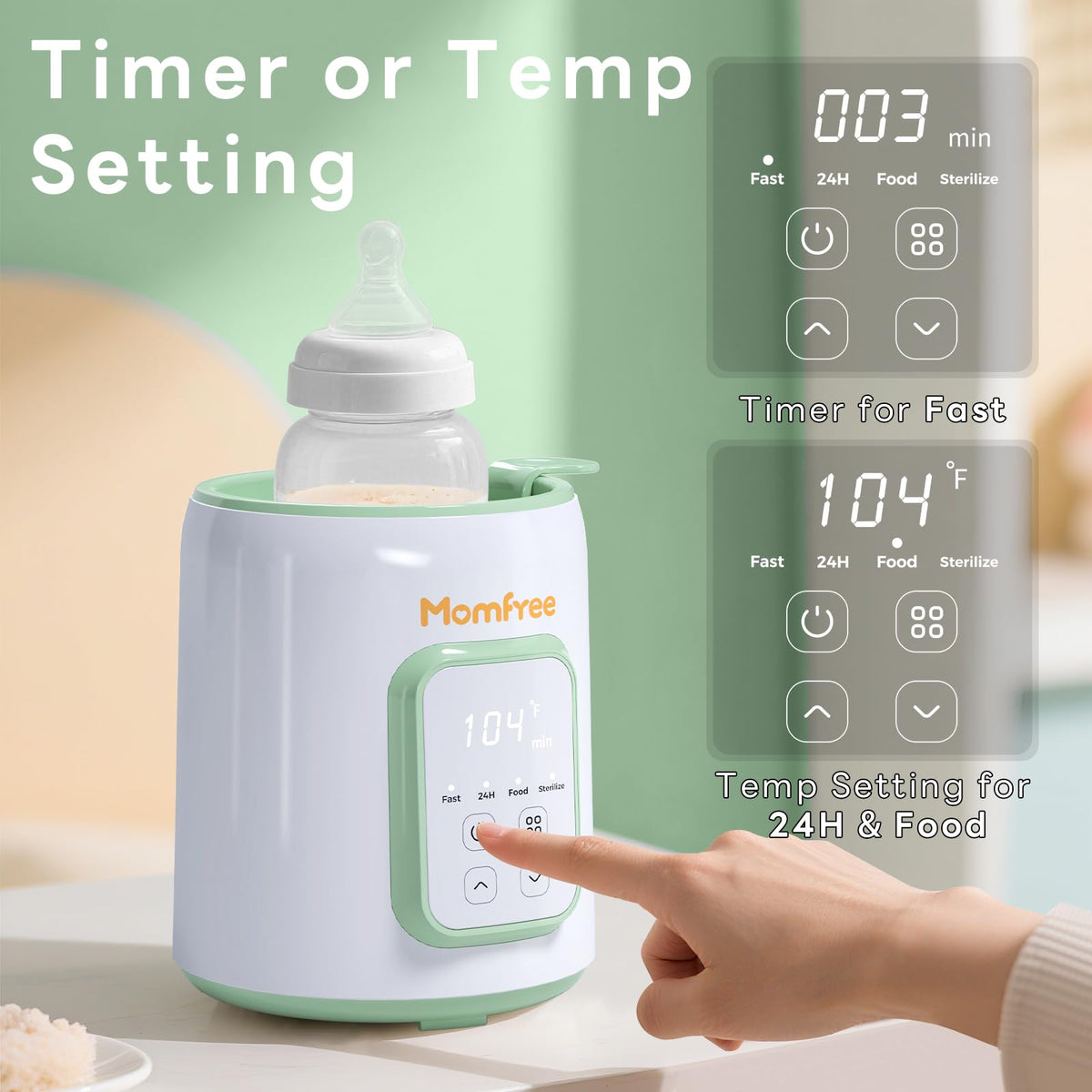 Bottle Warmer, 8-in-1 Fast Baby Bottle Warmer, Grey | for Breastmilk and Formula, Accurate Temperature Control, Automatic Shut-Off, Multifunctional for All Bottles