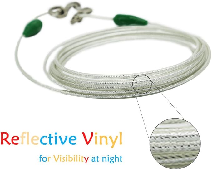 Petest 16 Inch Spiral Stake with 15ft Reflective Tie-Out Cable for Medium Dogs Up to 60 Pounds DarkGreen & Silver