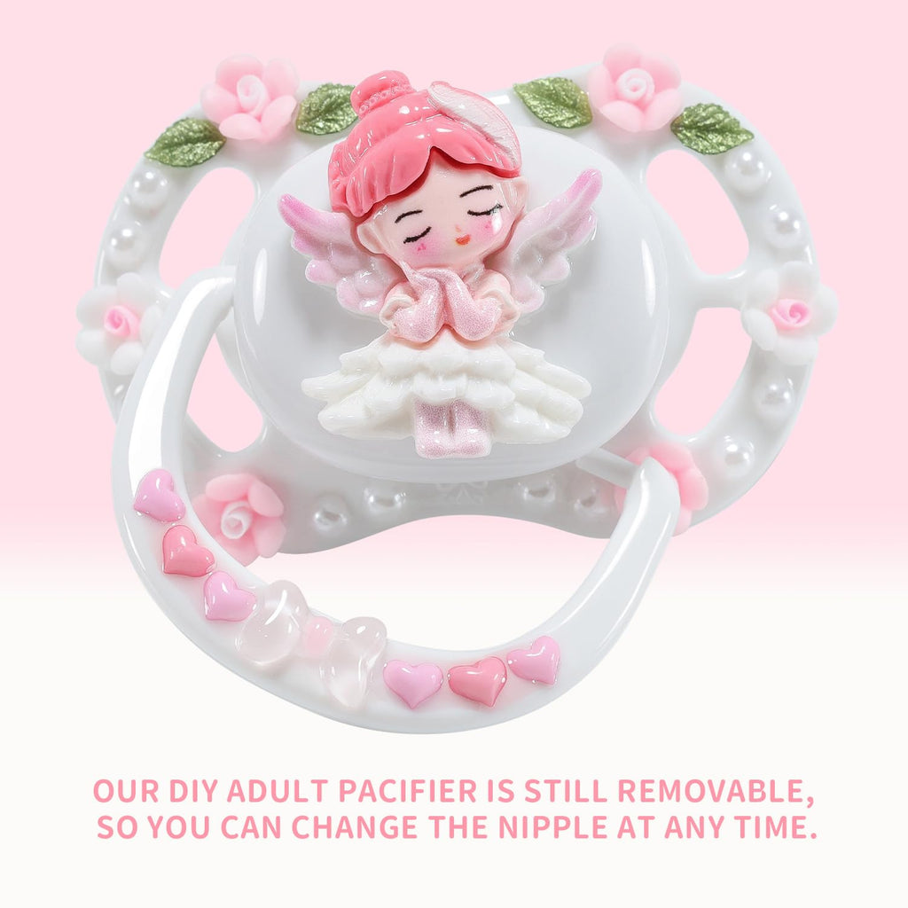 CutiePlusU Large Size Pacifier DIY Handmade Big Shield- White