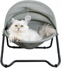 Cat Bed Cat Hammock Bed Elevated cat Bed, Comfortable and Breathable Pet Bed with Awning and Plush Toy, No-Tools Assemble, Cover Removable and Washable, Suitable for Indoor and Outdoor Use