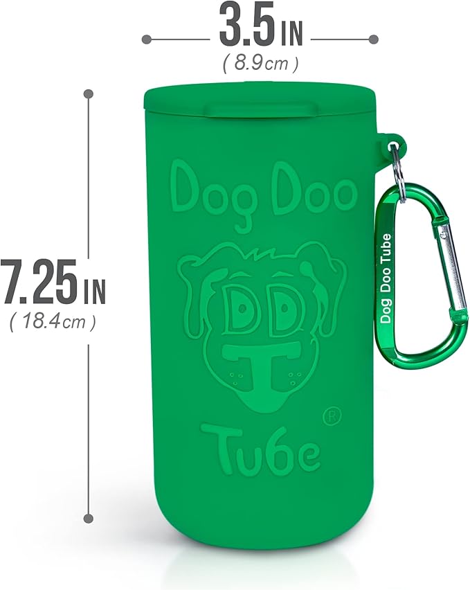 Dog Doo Tube Filled Dog Waste Bag Holders - Reusable Dog Poop Bag Tubes Designed to Keep in Odors and Germs