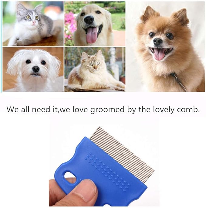 2 Pcs Cat Combs Dogs Grooming Combs Tear Stain Remover, Effectively Removes Crust, Loose Hair, Eye Stain on Pet(Random Color)