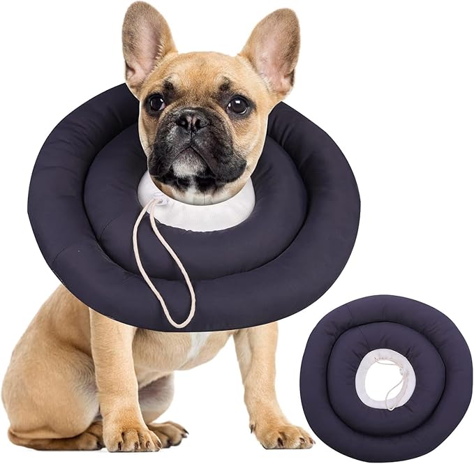 IDOMIK Dog Recovery Collar, Waterproof Soft Dog Cone After Surgery, Comfy Protective Elizabethan Collar Alternative for Dogs Cats, Adjustable Pet Neck Donut Cone Anti-Licking Biting Wounds,Grey,2XL