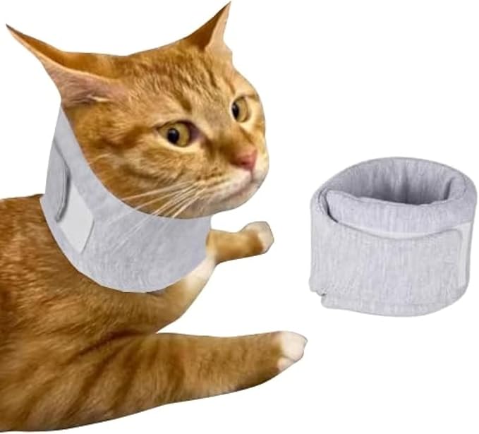 MANON ROSA Cat Neck Brace Elizabethan Collar for Pet After Surgery Recovery Adjustable Breathable Neck Cervical Cone for Small Medium Dogs Puppies Kittens with Spinal IVDD Issues (M 5.9-12.6",Grey)