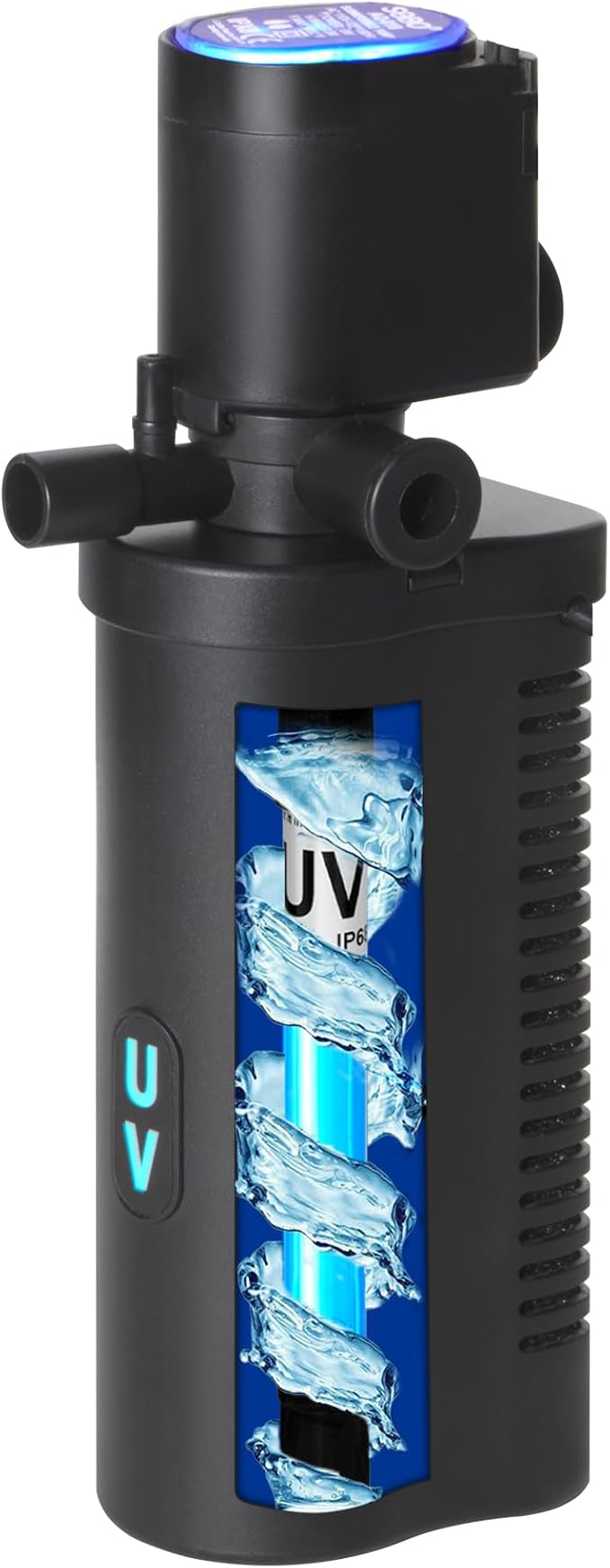 Aquarium U-V Filter 158GPH for 10-45 Gallon Small Betta Fish Turtle Tank, Internal Filter w/ Aeration Bio Sponge Green Clean Machine Green Killing Deodorization Keep Saltwater Freshwater Crystal Clear