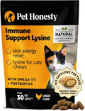 Cat Immune Support Lysine - Cat Allergy Relief - Sneezing, Runny Nose, Watery Eyes - Cat Supplements & Vitamins with Omega 3s, L-Lysine, Antioxidants, Colostrum - Chicken (30 Day Supply)