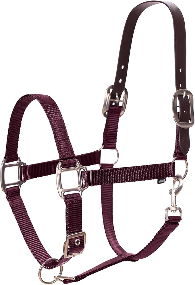 Equinavia Loki Adjustable Breakaway Horse Halter - Wine Red - Pony