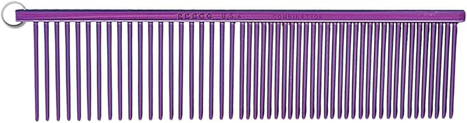 Resco Professional Anti-Static Best Dog, Cat, Pet Grooming Comb, Medium/Coarse Tooth Spacing, 1.5-Inch Pins, Candy Purple
