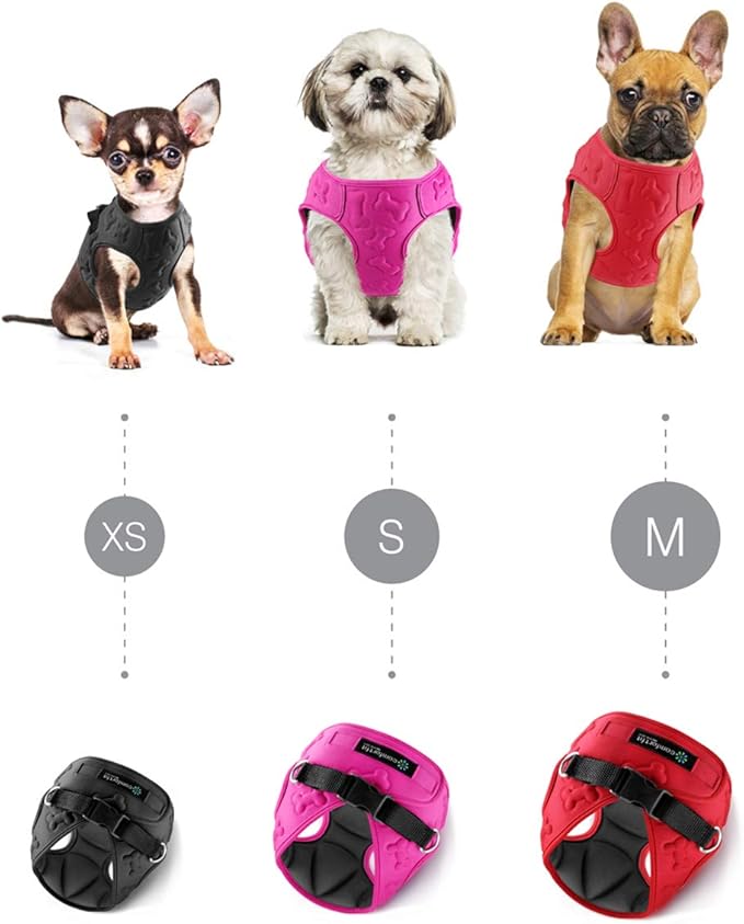 Comfort Fit Dog Harness No Pull No Escape Harness Adjustable Buckles Soft Padded Reflective Choke Step in Dog Vest with Easy Control Handle for Small Medium Large Dogs & Puppies