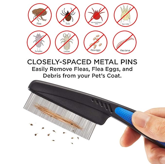 Cat Combs,Pet Comb Laiannwell Professional Grooming Comb for Dog/Cat/Small Pets(3 Packs)