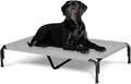 Elevated Dog Bed for Outdoor, XXL Raised Dog Cot Indestructible with Washable Mesh, Cooling Summer Pet Cot Chew Proof for Outside Camping Travel, 51 inch Grey