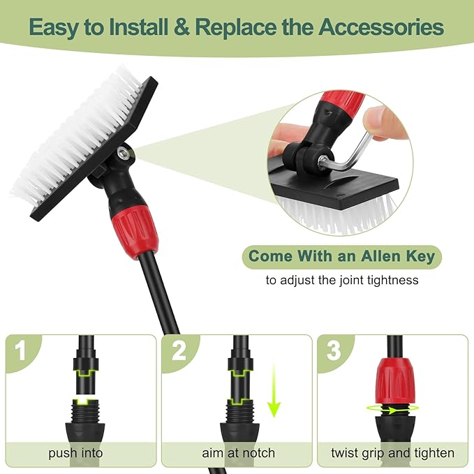 hygger Easy Clean Fish Tank Cleaner, 6 in 1 Aquarium Cleaning Tools Kit with Extendable Handle Algae Scraper Sponge Scrubber Firm Scrub Brush Fish Net Gravel Rake for Acrylic & Glass Tank