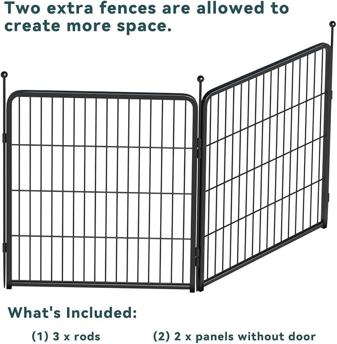 FXW Rollick Unleashed Dog Playpen for Indoor, Yard, RV Camping, 32 inch 2 Panels for Small and Medium Dogs, Black│Patented