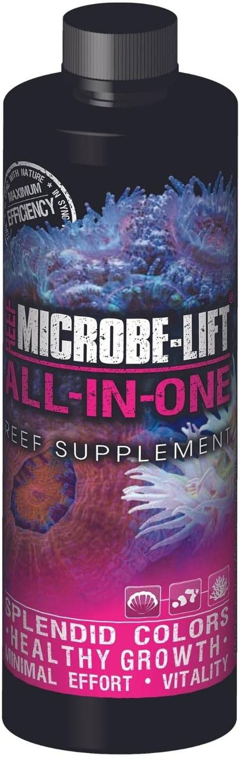 MICROBE-LIFT All-in-One Master Reef Supplement for Reef Environment Maintenance and Healthy Growth of Fish Tank Plants, 4 Ounces