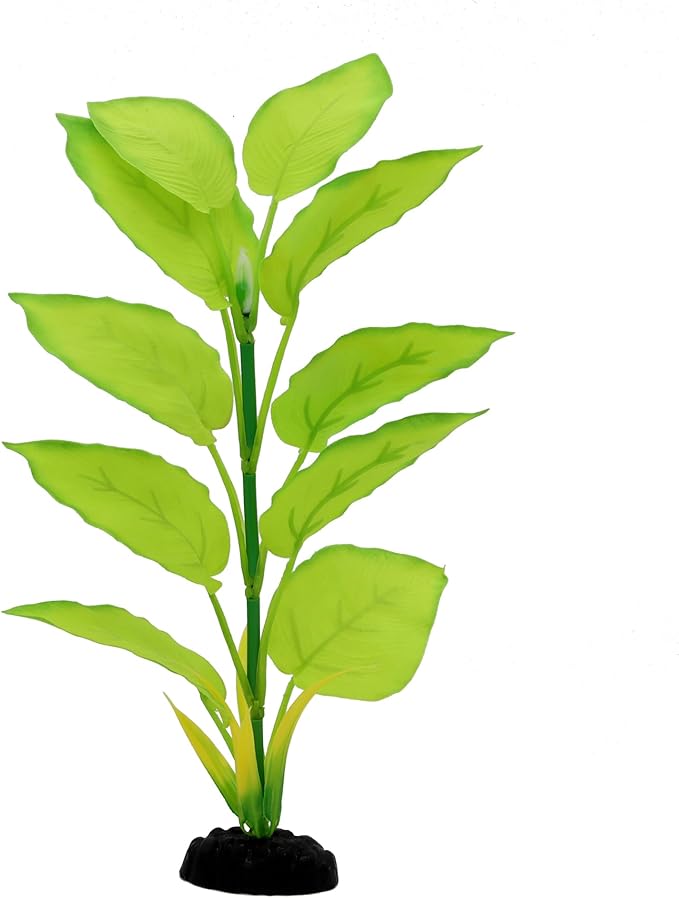 2-Pack 12 Inch Aquarium Silk Aquarium Plants, Artificial Plastic Plant for Small Tank, Goldfish, Fish Hides (Light Green, 12 Inch)