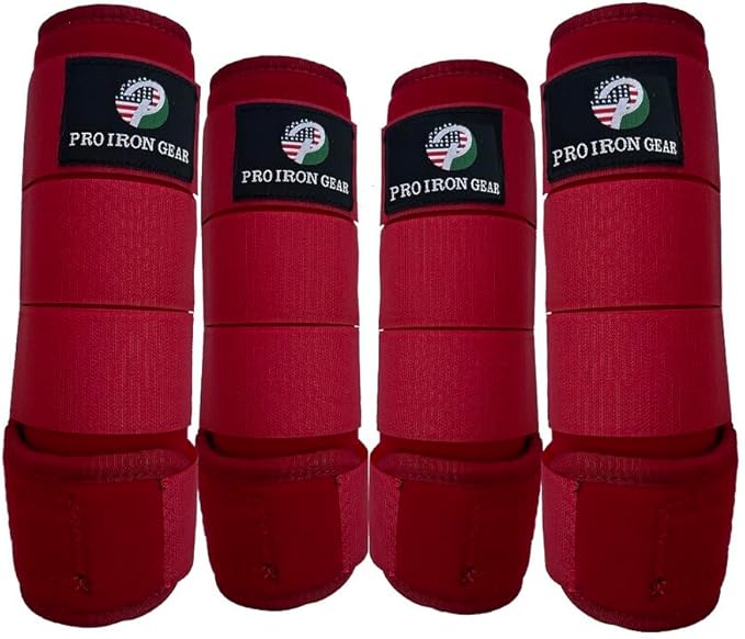 Horse Medicine Brushing Boots Leg Wraps Protection Gear Set of 2 and Set of 4 in 14 Colors