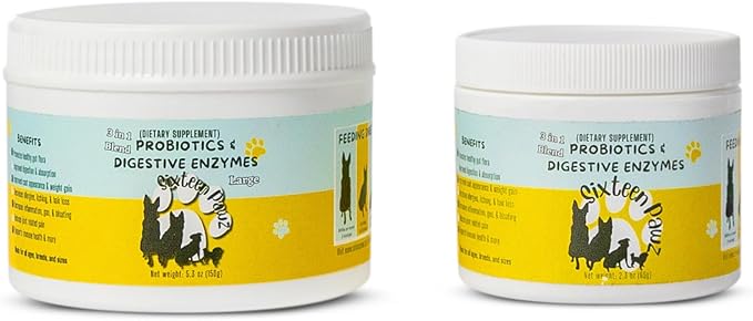 Probiotics, Prebiotics, & Digestive Enzymes for Dogs| Limited Ingredients| Digestive Support |Allergy Relief |Immune Support| Reduces Inflammation| Diarrhea & Gas Relief (150g), White