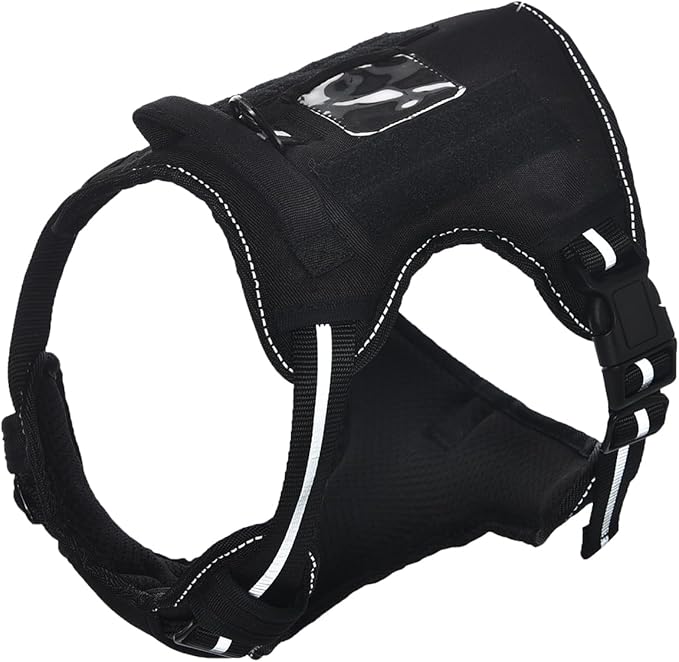 Amazon Basics No Pull Dog Harness, Adjustable Front Clip, Tactical Vest, X-Large, Black