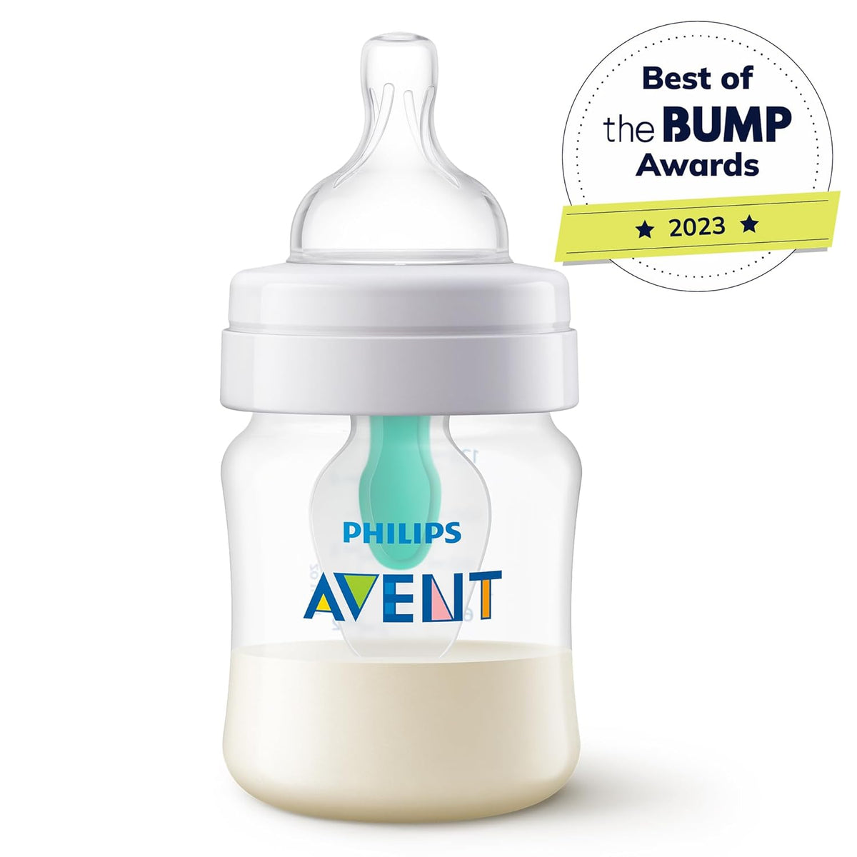 Philips Avent Anti-Colic Baby Bottle with AirFree Vent, Medium Flow 2 Nipple, 1m+, 9oz, 4 Pack, Pink, SCY703/14