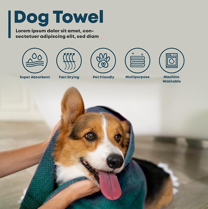 Extra Large Dog Towel Soft Absorbent Bath Pet Towels for Drying Dogs, Elastic Terry Microfiber Soft Towel, Machine Washable, Quick Dry, Multipurpose (L, XL, 2XL) (Purple, XL)