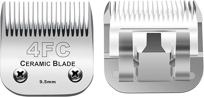 Audoc 4FC Blade Detachable Pet Clipper Replacement Blades, Ceramic and Stainless Steel, Compatible with Andis, Oster, and Wahl Clippers