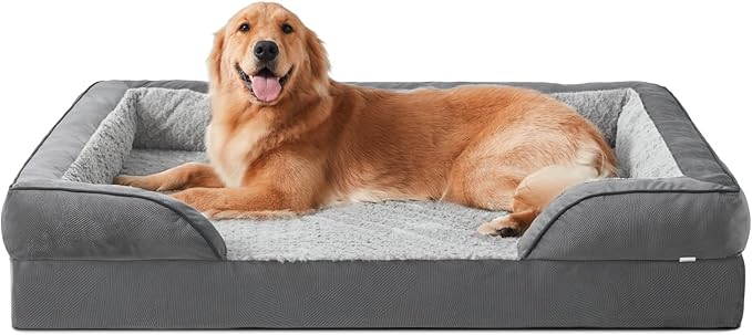 INVENHO Orthopedic Dog Beds Large Sized, XL Washable Dog Sofa with Egg-Crate Foam, Waterproof Lining and Non-Skid Bottom