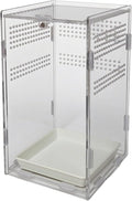 Acrylic Jumping Spider Enclosure,Reptile Enclosure,Bug Habitat, for Small Tree Dwelling Reptiles,Arboreal Tarantula Enclosure, Spider Terrarium Kit,Plastic Terrarium(4.7" X 4.7" X 8")