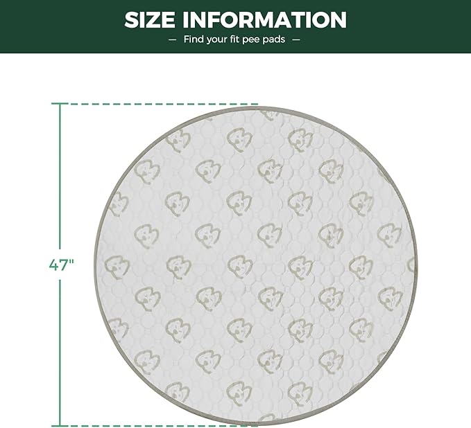 FXW Washable Pee Pads for Dogs, Puppy Pads with Super Absorbent, Specifically Designed for Whelping Box, 47" Round, Khaki, 1 Pack