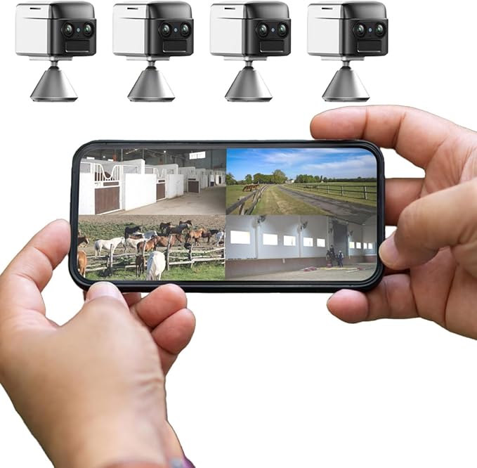 NomadEye Wireless Horse Trailer Camera – 4K Live Video & 2-Way Audio – WiFi Connect – Magnetic Mount – 15Hrs Recording – Night Vision – iOS & Android App (4 Pack)