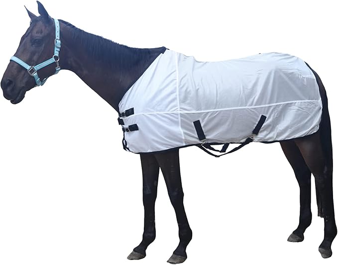 Comfy Mesh Horse Fly Sheet Equine Summer Sheets Stand Neck White 75
