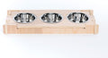 Small Pet Select - Raised Bowl Holder with Three Feeding Bowls for Rabbits, Cats, Dogs, and Other Small Animals