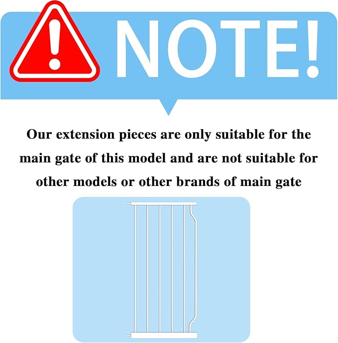 Extra Wide Baby Gate 14.17in Wide Extensions Walk Through Baby Gate Pressure Mount Auto Close Child Safety Gates (White, Extension-14.17"/36cm)