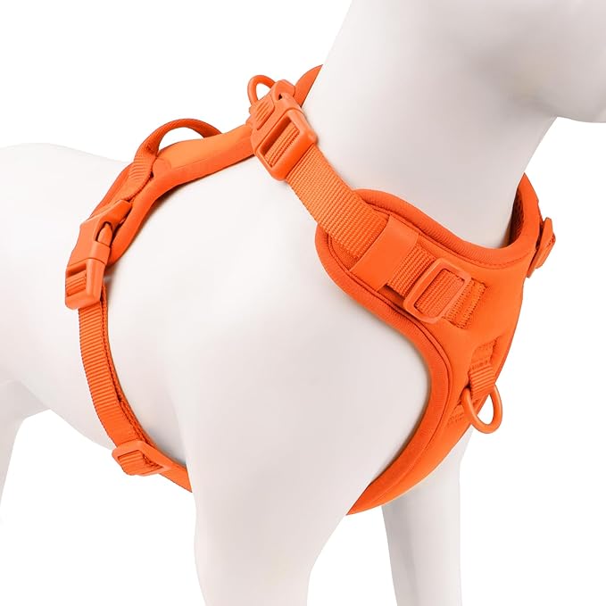 No Pull Dog Harness, Puppy Vest with Front Clip for Small Medium Large Sized Dog(Orange,L)