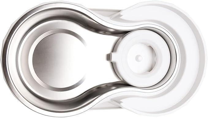 RIZZARI Dog Water Bowl Dispenser: 5L Automatic Stainless Steel Gravity Feeder - Large Capacity Ideal for Indoor and Outdoor Hydration