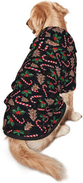 Christmas Tree Black Hoodie,Christmas Cosplay Dog Clothes with Pocket and Hat Winter Clothes Sweaters XXX-Large