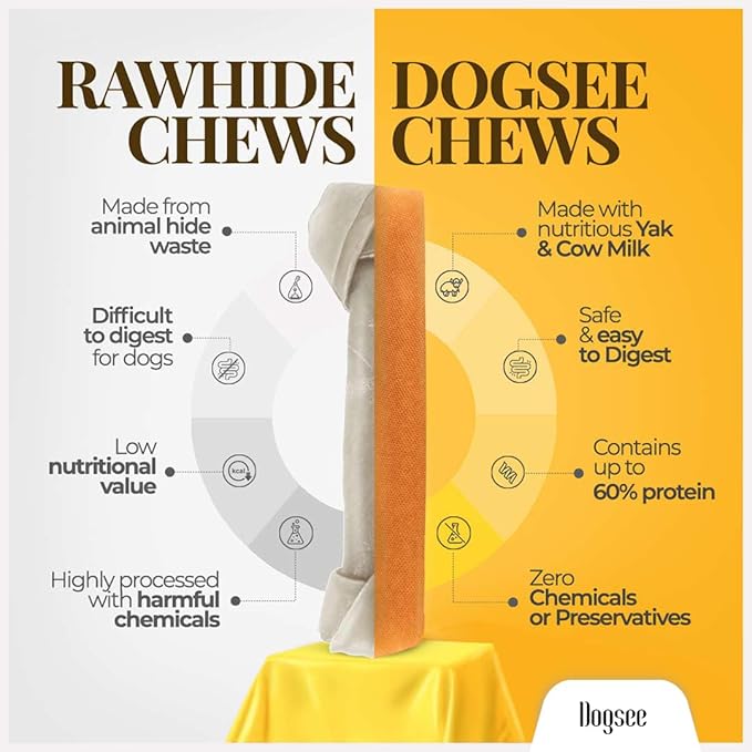 Dogsee Original Himalayan Yak Cheese Chews (XL - 9 Pieces) | Rawhide-Free | Long-Lasting | Fights Plaque & Tartar | Helps Clean Teeth