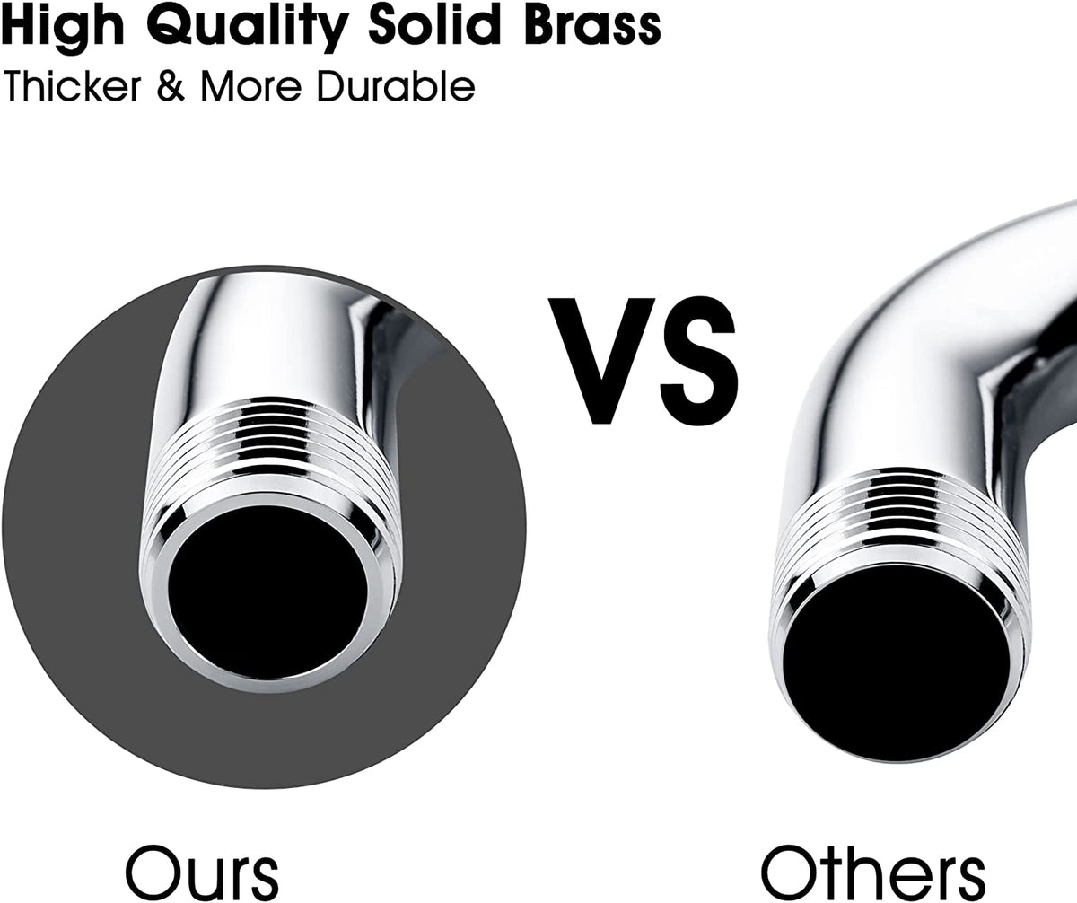 6-Inch Solid Brass Shower Arm with Universal G1/2 Connection
