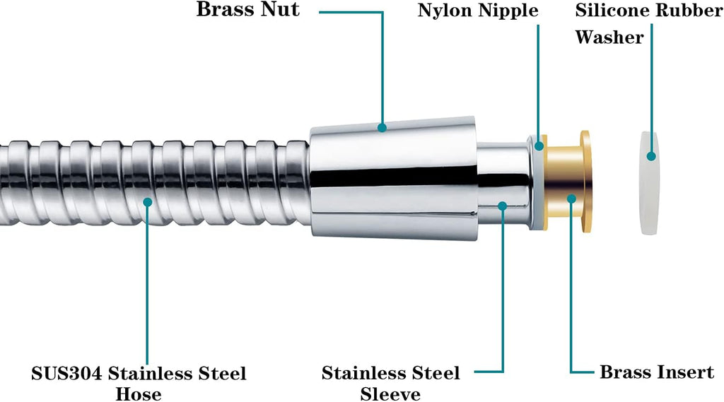 96 Inch Shower Hose for Hand Held Shower Head,Stainless Steel Hose