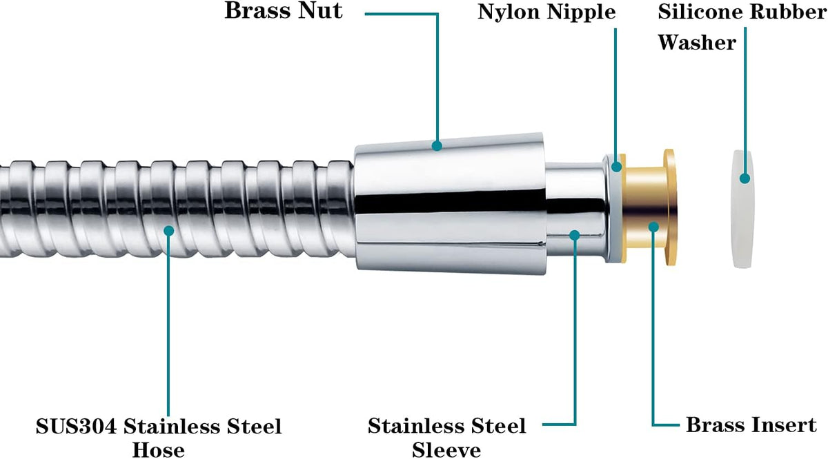 96 Inch Shower Hose for Hand Held Shower Head,Stainless Steel Hose